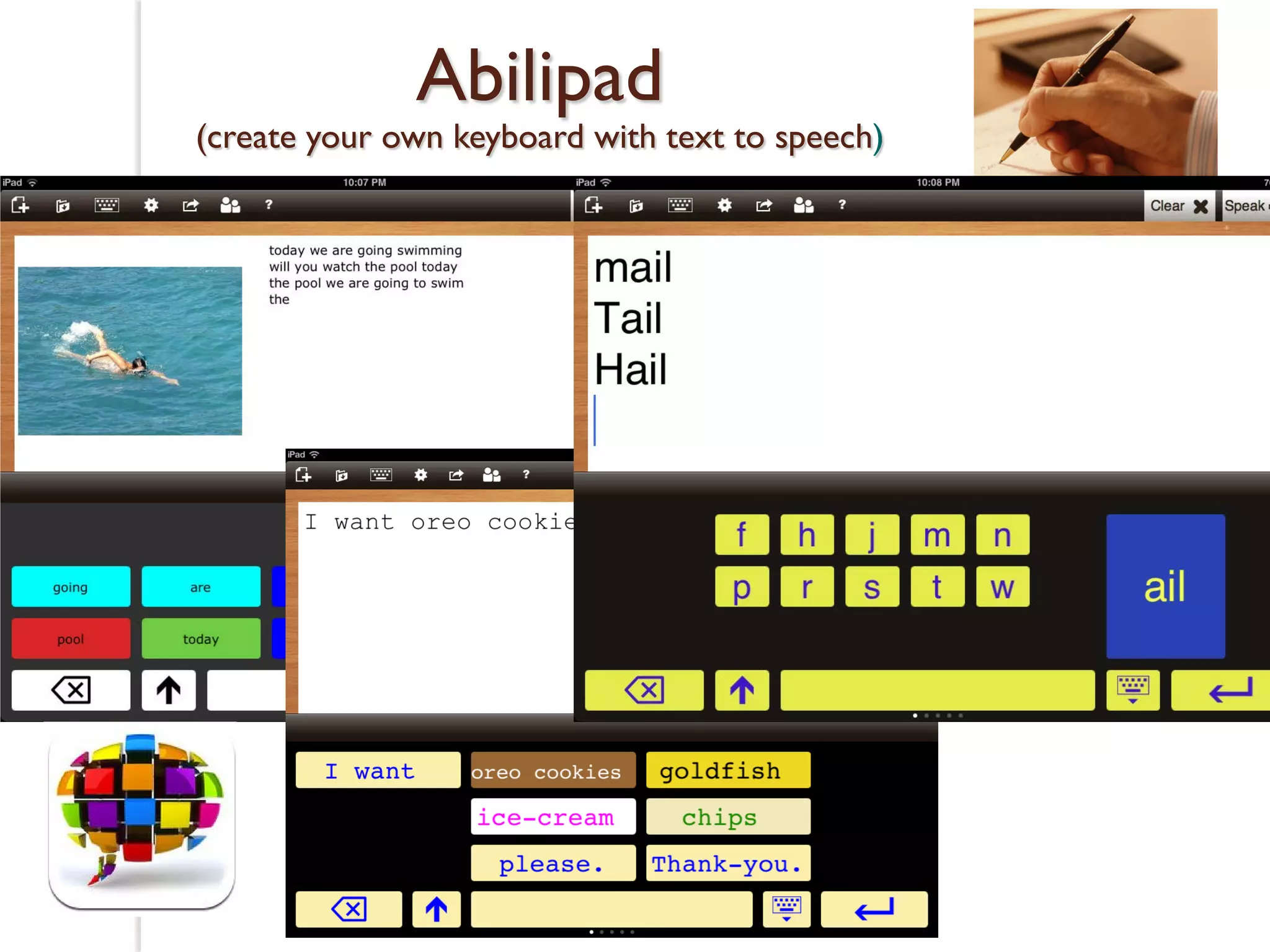 Abilipad
(create your own keyboard with text to speech)
 