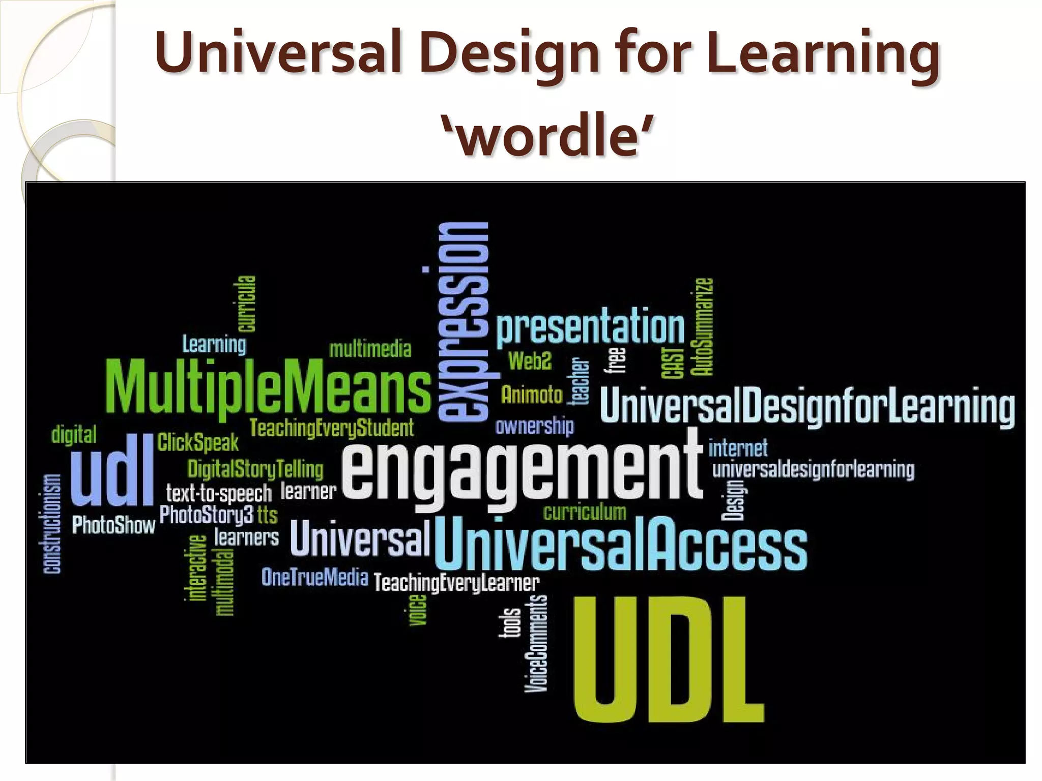 Universal Design for Learning
           ‘wordle’
 