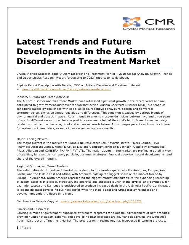 New Study Adds Key Piece To Autism >> Autism Disorder And Treatment Market Present Scenario And New Study Adds Key Piece To Autism >> Autism Disorder And Treatment Market Present Scenario And