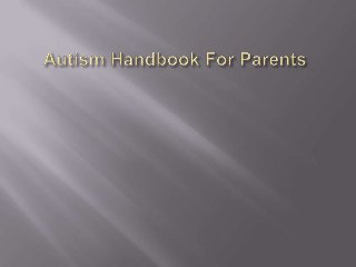 Autism handbook for parents
