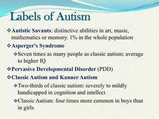 Label First Autism An Introduction to Autism | PPTX