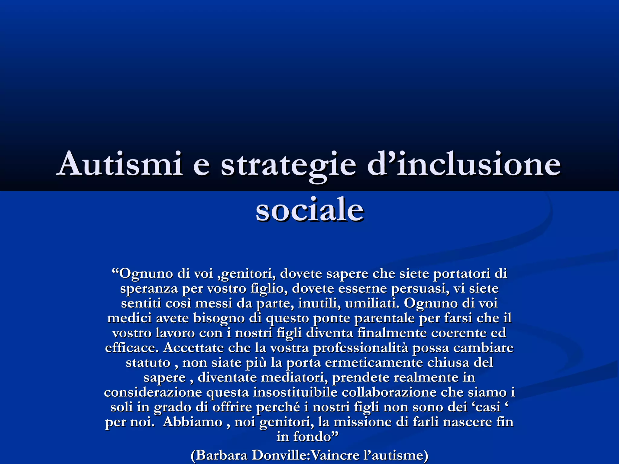 tesi autismo e inclusione scolastica