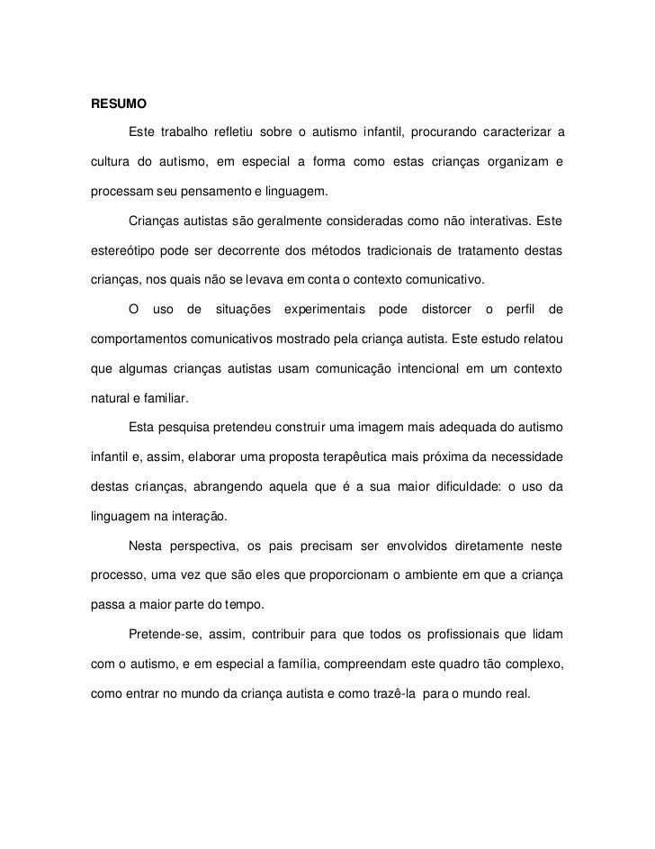 Artigos sobre autismo