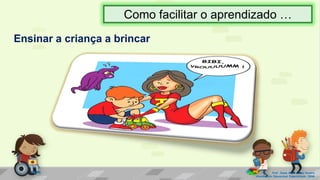 …
Ensinar a criança a brincar
Prof. Diane Marli Lemes Pereira
Atendimento Educacional Especializado /SRM
Como facilitar o aprendizado …
 