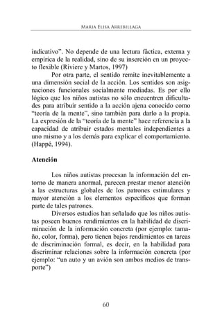 autismo y trastornos del lenguaje
63
secundaria y se especifican culturalmente en el desarrollo
(Riviere, 1997).
Harris (1...
