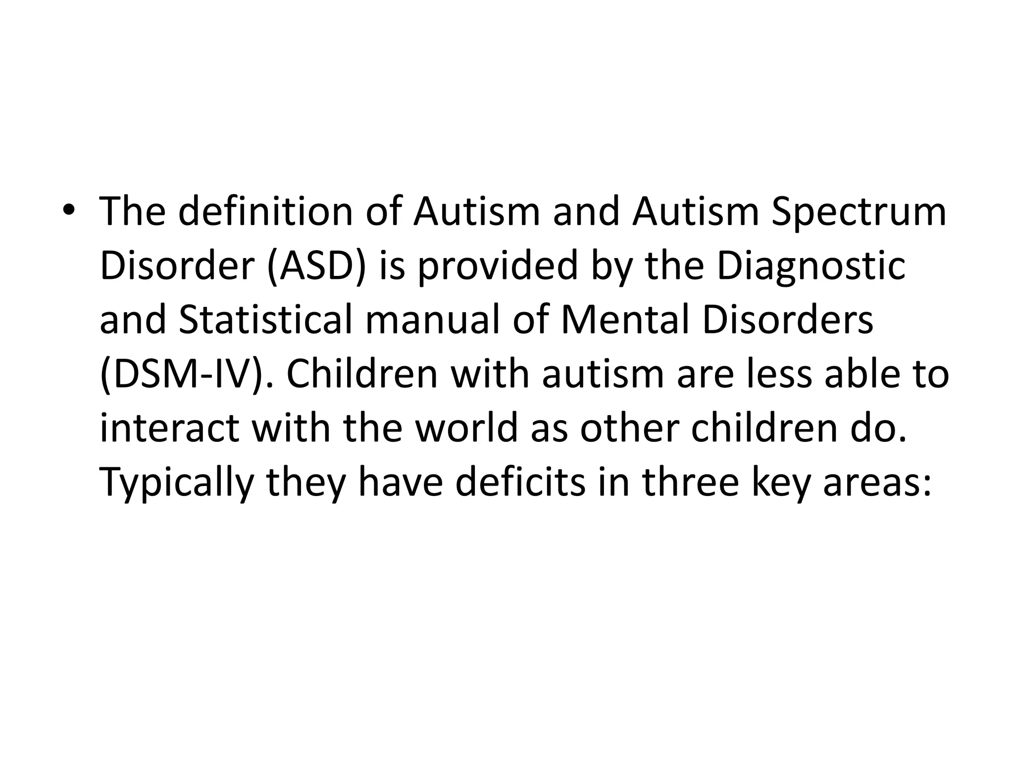 Autism spectrum disorder presentation | PPTX