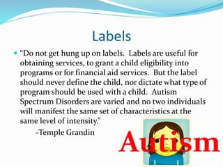Label First Autism Session #24: Autism 101 Presentation | PPTX