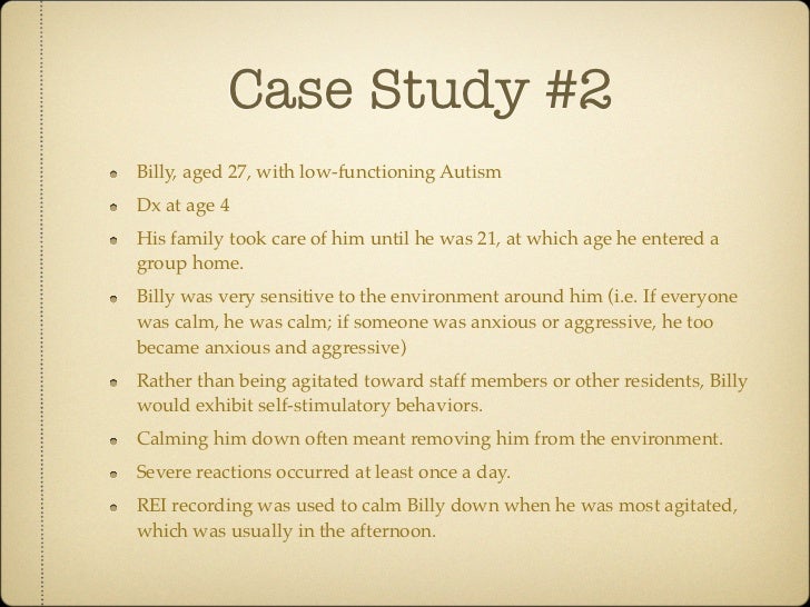 example of a case study on a child with autism