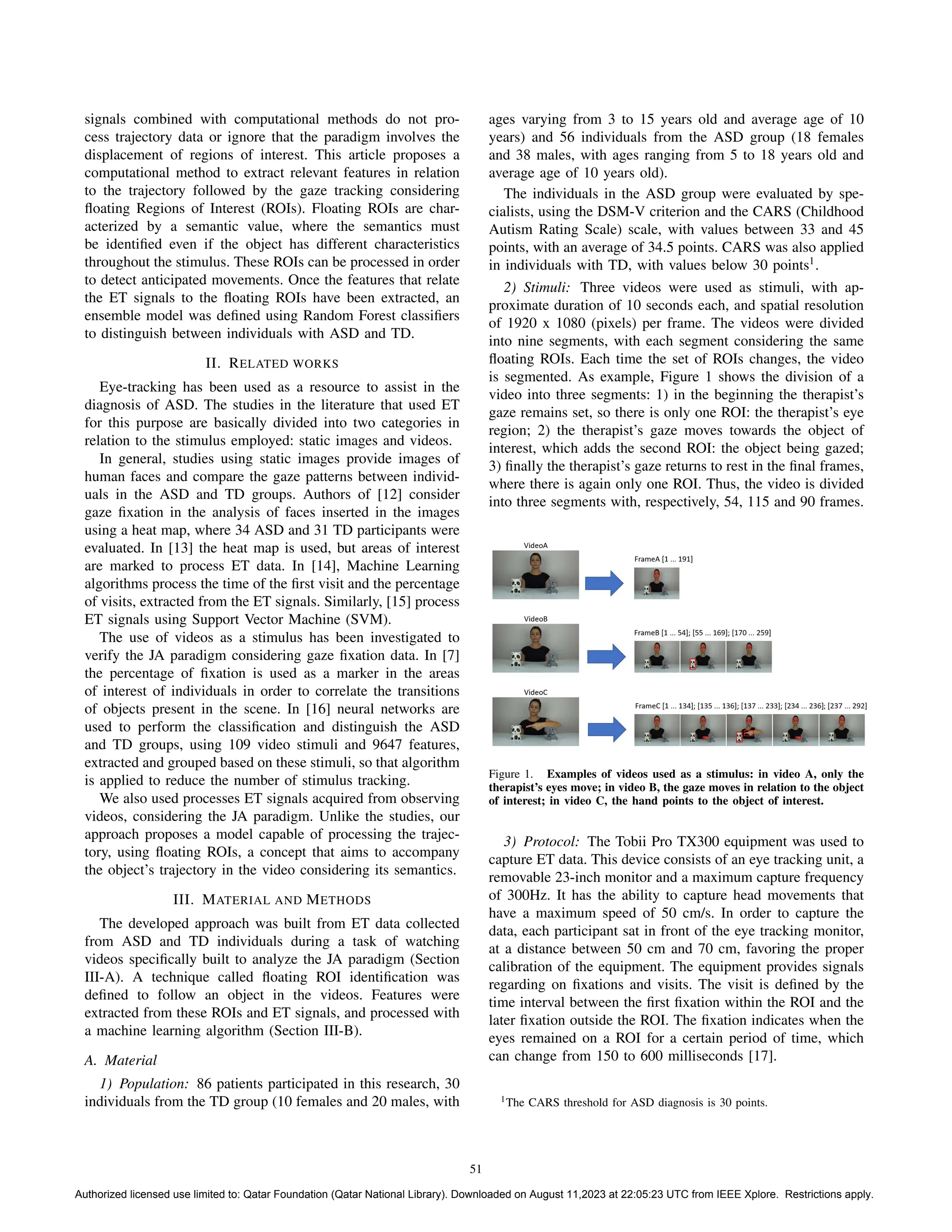 Autism Spectrum Disorder diagnosis based on trajectories of eye ...