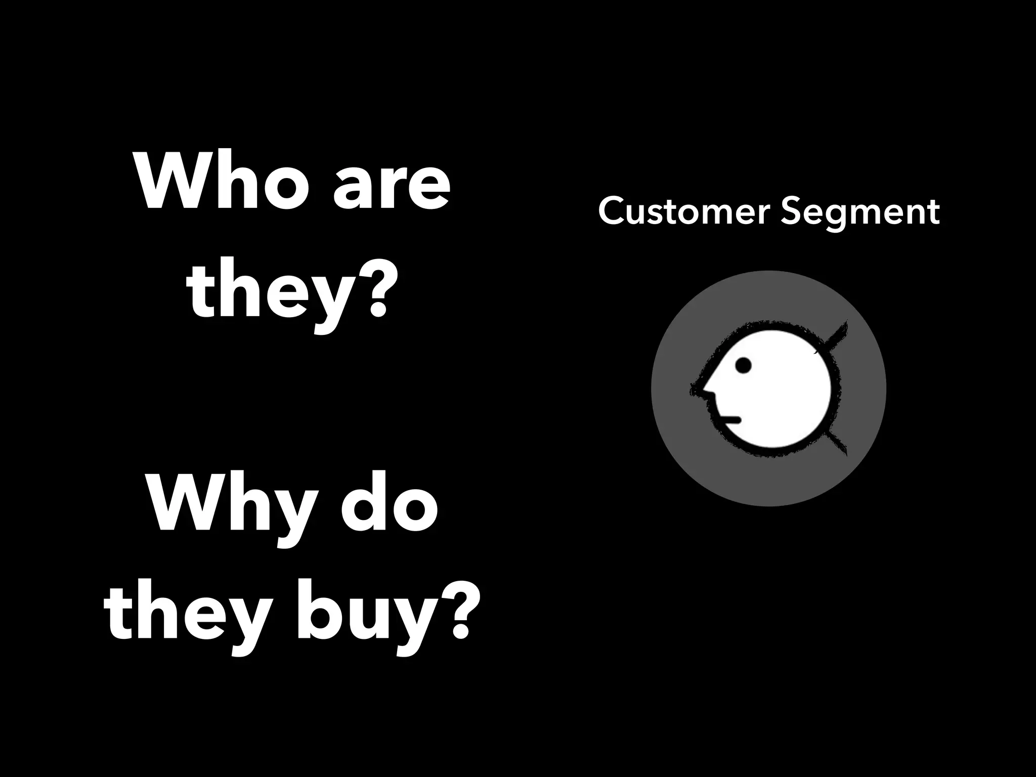 Customer SegmentWho are
they?
Why do
they buy?
 