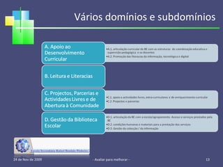 Vários domínios e subdomínios 24 de Nov de 2009 - Avaliar para melhorar -  