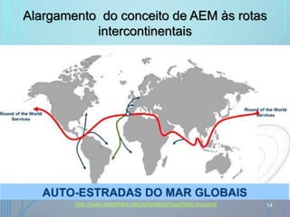 Alargamento do conceito de AEM às rotas
intercontinentais
http://www.slideshare.net/portosdeportugal/lidia-sequeira 14
 