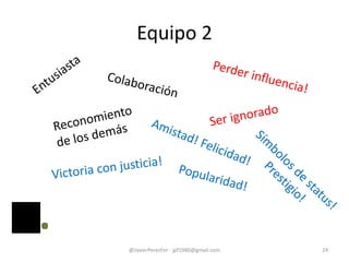 Equipo 2
@JavierPerezFer - jpf1980@gmail.com 24
 