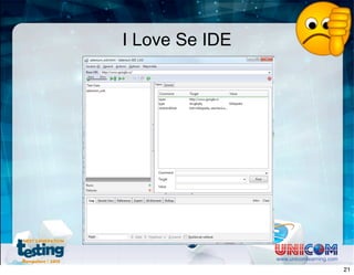 I Love Se IDE
www.unicomlearning.com
21
 