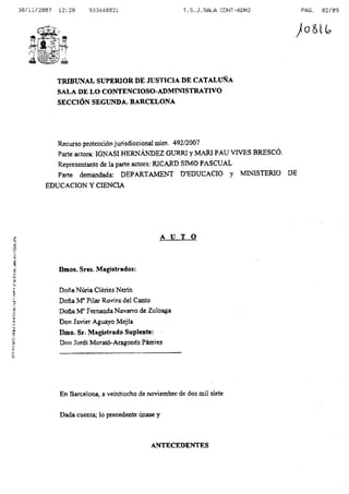 Auto TSJ Cataluña no objeción EpC