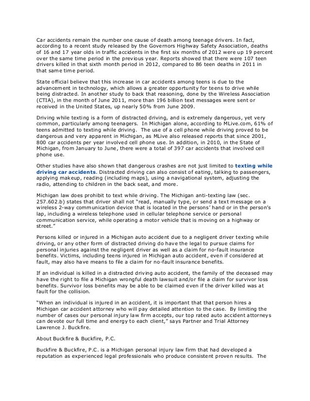 Auto Accident Attorneys in Michigan Discuss New Statistics On Increas\u2026