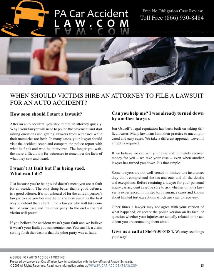 Auto Accident For Pa Car Accident Law
