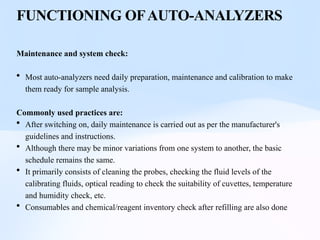 Auto Analyzer Connection Autoanalyzers what and how they are used. | PPTX