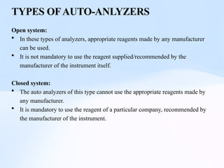 Auto Anylyzer Autoanalyzers what and how they are used. | PPTX