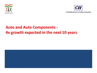 Auto and Auto Components -
4x growth expected in the next 10 years
 