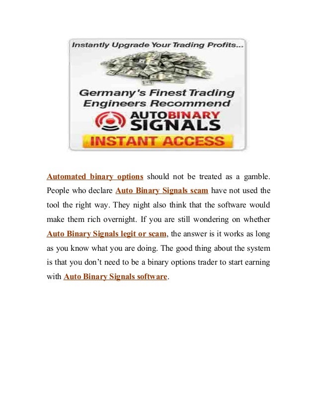 Binary options trading signals members area