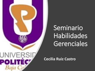 Seminario
Habilidades
Gerenciales
Cecilia Ruiz Castro
 