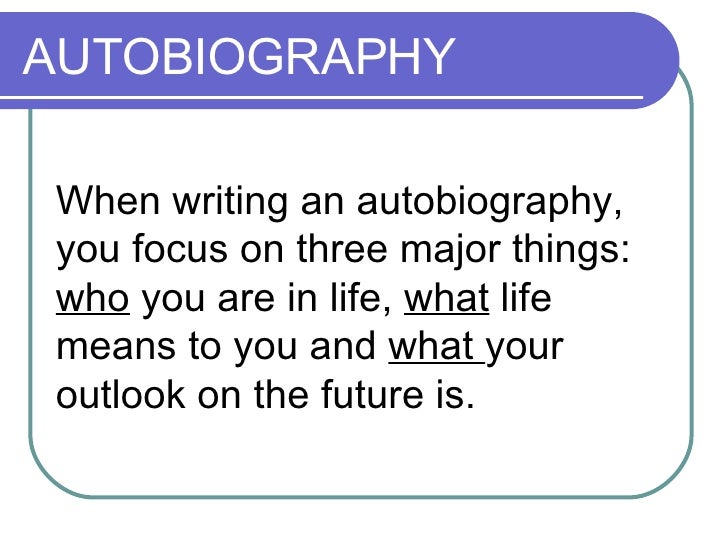 Autobiography autobiography