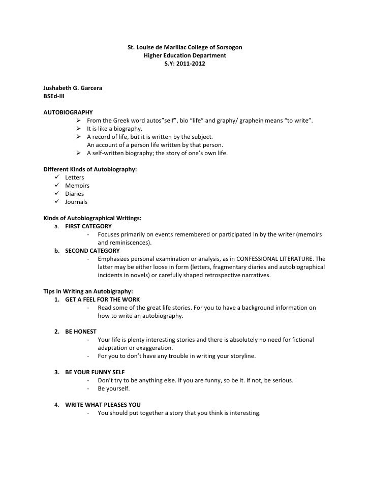 Educational autobiography essay