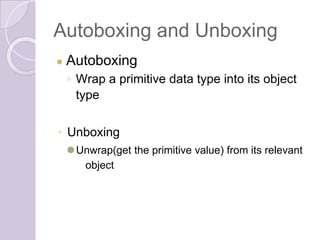 Autoboxing And Unboxing In Java | PPTX