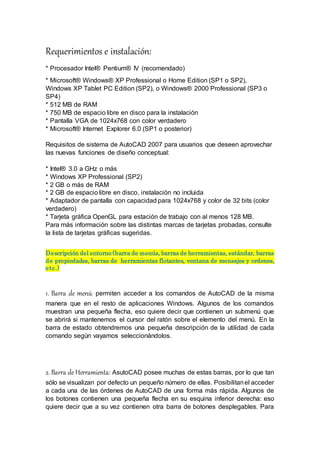 requisitos para autocad 2007