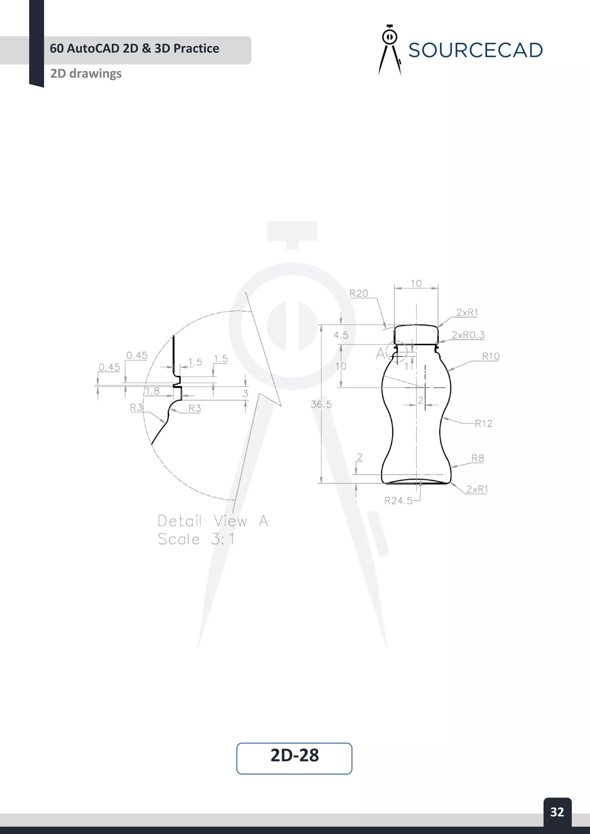 AUTOCAD 2D&3D PRACTICE DRAWING | PDF