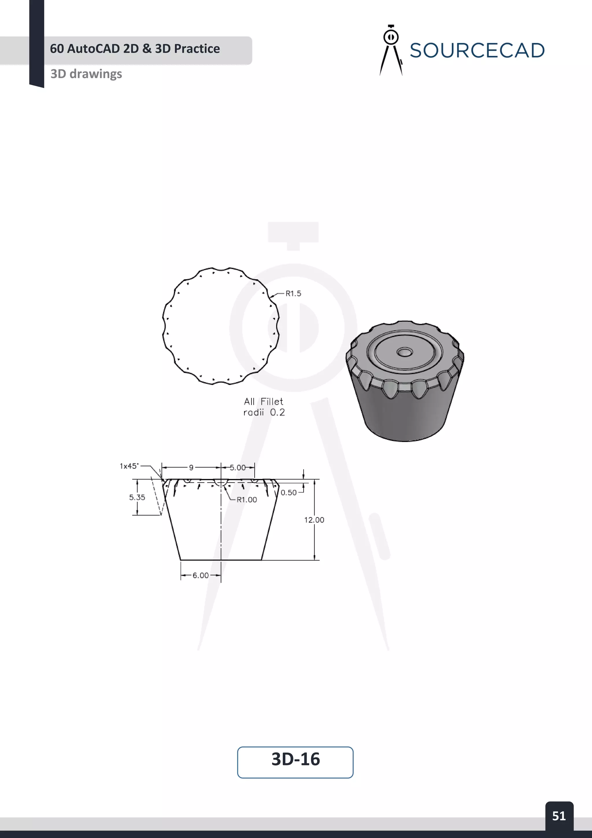 AUTOCAD 2D&3D PRACTICE DRAWING | PDF
