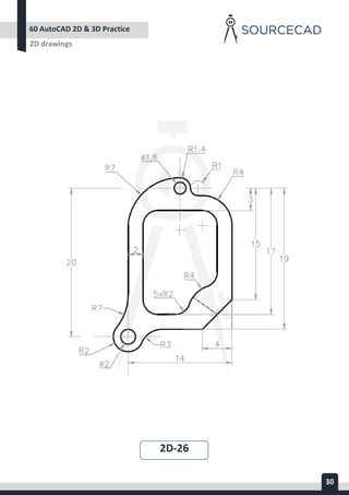 AUTOCAD 2D&3D PRACTICE DRAWING | PDF