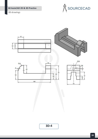 AUTOCAD 2D&3D PRACTICE DRAWING | PDF