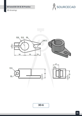 AUTOCAD 2D&3D PRACTICE DRAWING | PDF