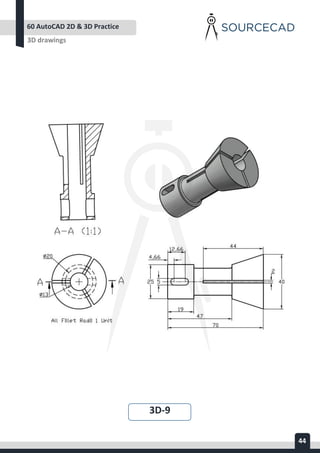 AUTOCAD 2D&3D PRACTICE DRAWING | PDF