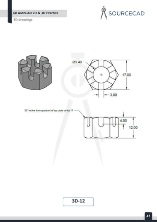 AUTOCAD 2D&3D PRACTICE DRAWING | PDF