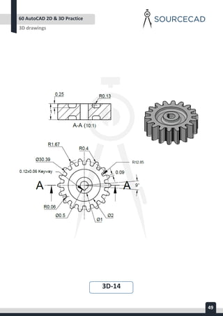 AUTOCAD 2D&3D PRACTICE DRAWING | PDF