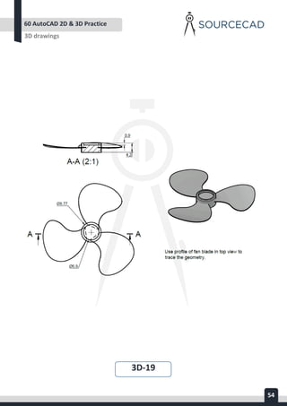 AUTOCAD 2D&3D PRACTICE DRAWING | PDF