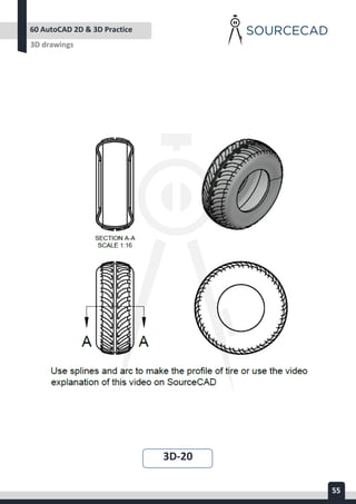 AUTOCAD 2D&3D PRACTICE DRAWING | PDF