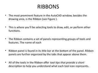 Autocad Visual Style Riboons Comprehensive Introduction to AutoCAD 2010: Features and Usage Guide | PPTX