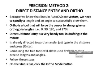 Direct Distance Entry Method Mastering Precision Drafting Techniques in AutoCAD 2010 for Efficient ...