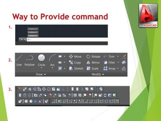 Way to Provide command
1.
2.
3.
 