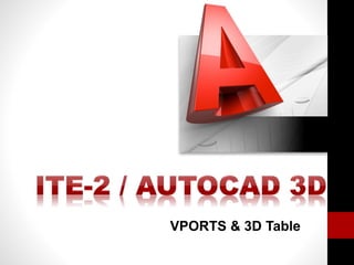 VPORTS & 3D Table
 
