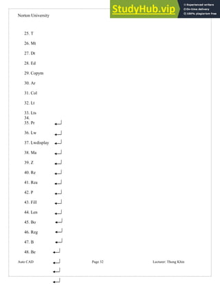 AutoCAD Assignment Command | PDF