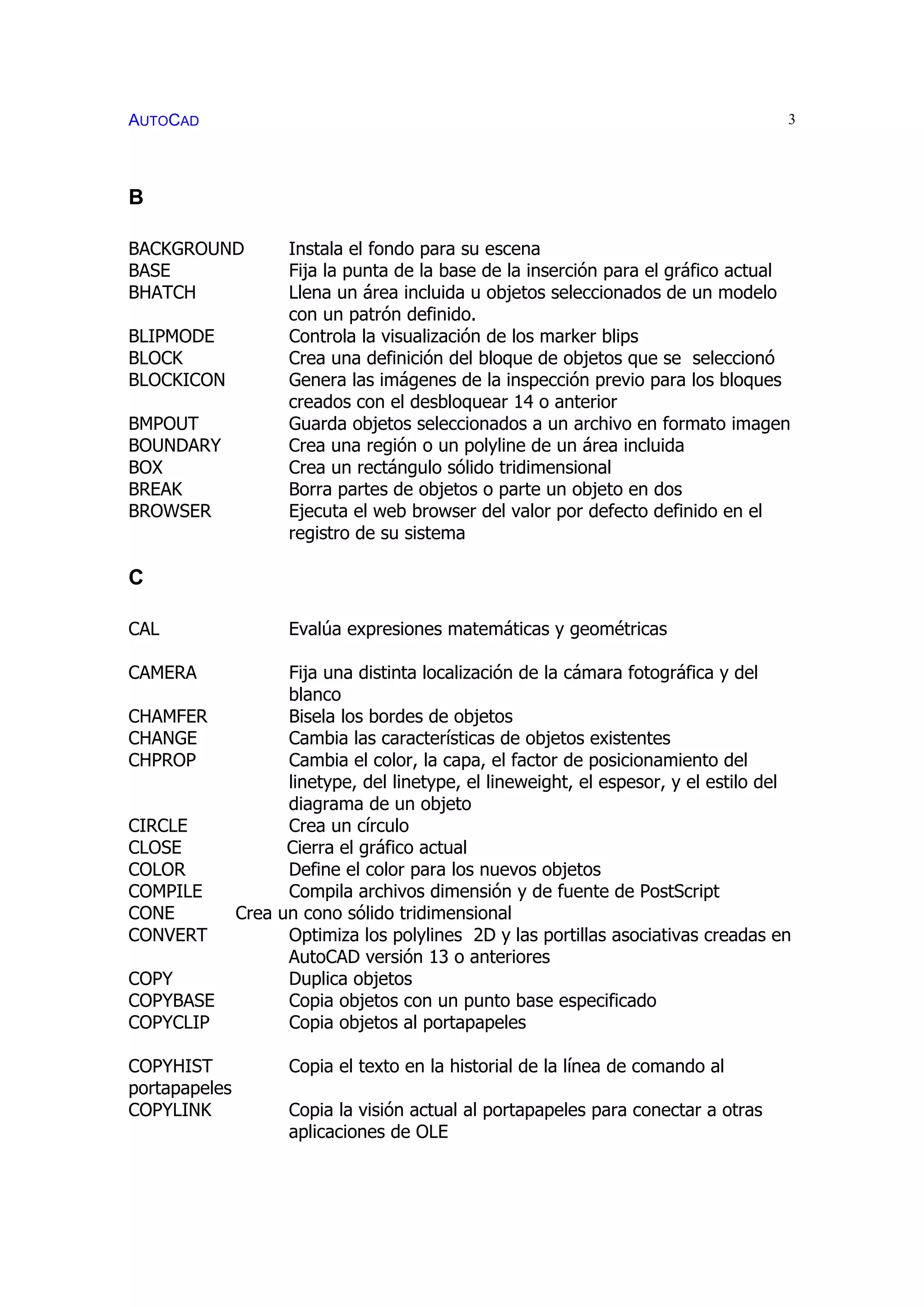 Auto cad comandos | PDF