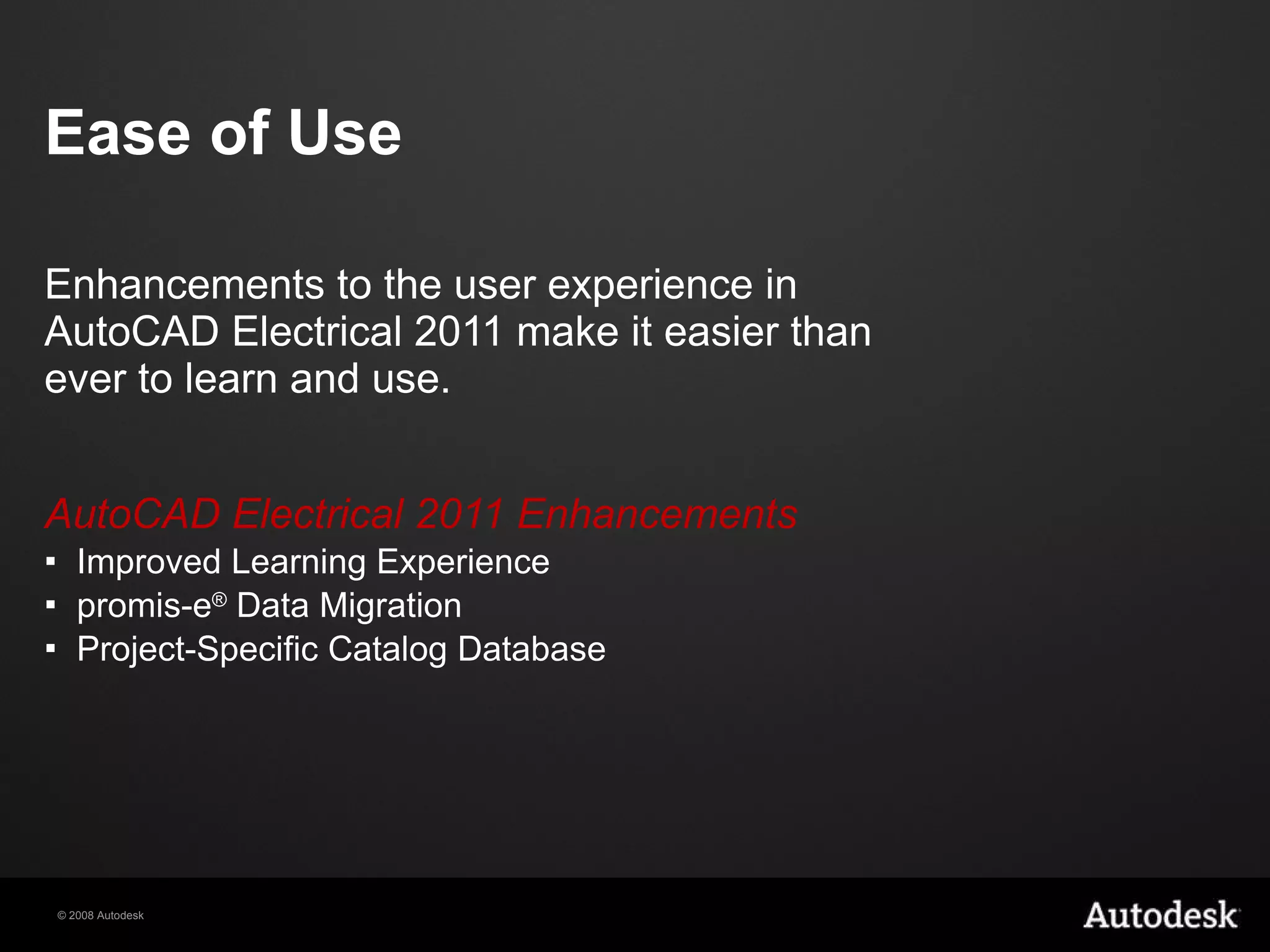 What's New in AutoCAD Electrical 2011 (JIC) PPT Computer Software