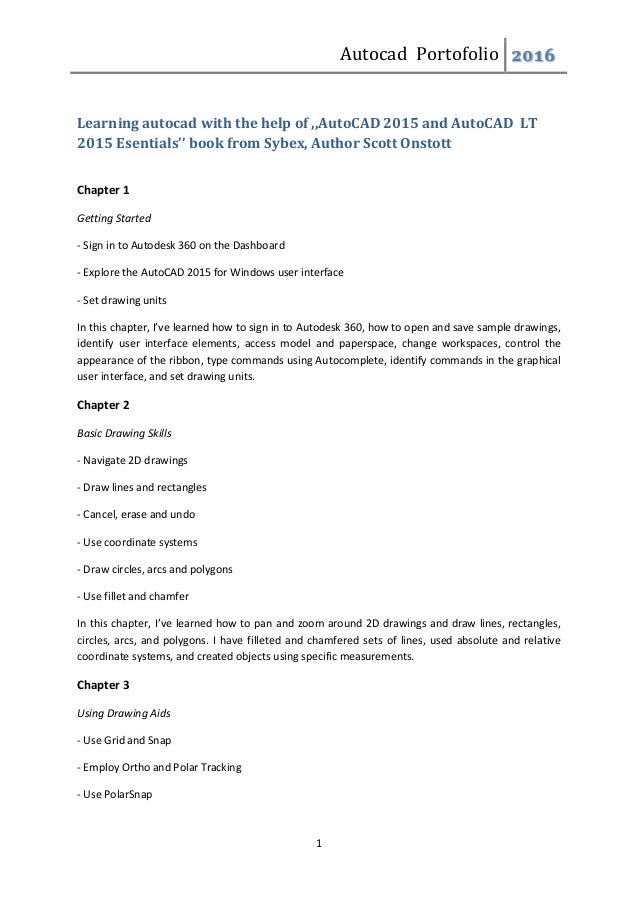 Autocad Portfolio 2016 - 