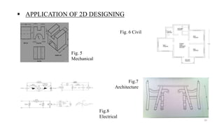  APPLICATION OF 2D DESIGNING
Fig. 5
Mechanical
Fig. 6 Civil
Fig.8
Electrical
Fig.7
Architecture
10
 
