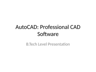 Comprehensive Introduction to AutoCAD: Professional CAD Software for ...